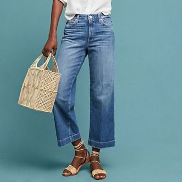 PAIGE Denim - PAIGE Nellie Wide Leg Cropped Jeans